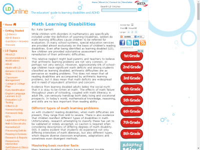 Thumbnail for Math Learning Disabilities resource