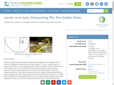 Thumbnail for Discovering Phi: The Golden Ratio resource