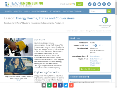 Thumbnail for Energy Forms, States and Conversions resource