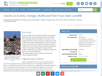 Thumbnail for Design, Build and Test Your Own Landfill resource