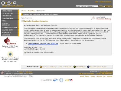 Thumbnail for Physlets for Quantum Mechanics resource