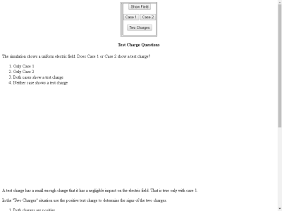Thumbnail for Boston University Physics Applets: Test Charge Questions resource