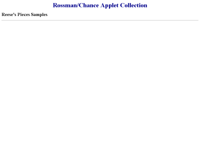 Thumbnail for Rossman/Chance Applet Collection: Reese's Pieces Samples resource