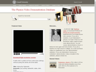 Thumbnail for The Physics Video Demonstration Database resource