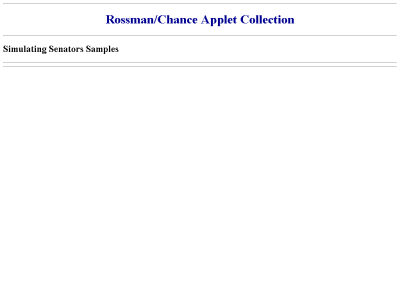 Thumbnail for Rossman/Chance Applet Collection: Simulating Senators Samples resource