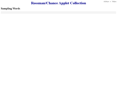 Thumbnail for Rossman/Chance Applet Collection: Sampling Words resource