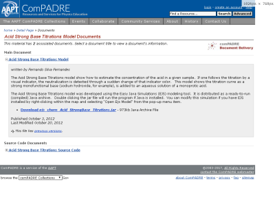 Thumbnail for Acid Strong Base Titrations Model resource