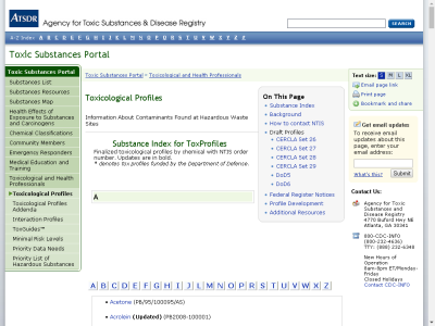 Thumbnail for Toxicological Profile Information Sheet resource
