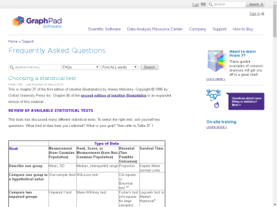 Thumbnail for Intuitive Biostatistics: Choosing a Statistical Test resource