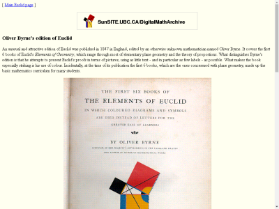 Thumbnail for Oliver Byrne's edition of Euclid resource