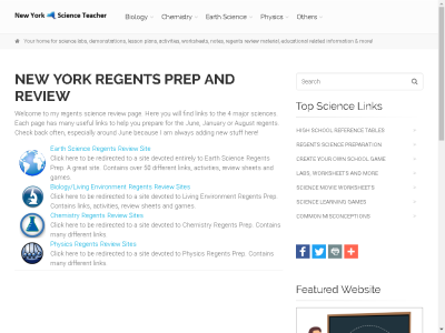Thumbnail for New York Science Teacher: Regents Examinations Review and Tutorial resource