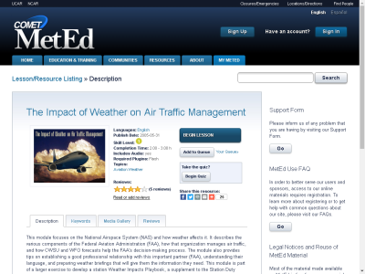 Thumbnail for The Impact of Weather on Air Traffic Management resource