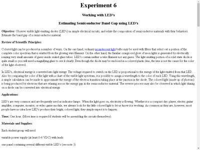 Thumbnail for Working with LEDs: Estimating Semiconductor Band Gap Using LEDs resource