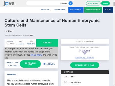Thumbnail for Culture and Maintenance of Human Embryonic Stem Cells resource