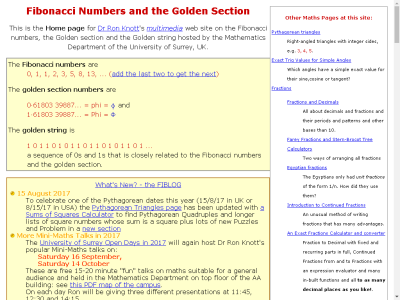 Thumbnail for Fibonacci Numbers and the Golden Section resource