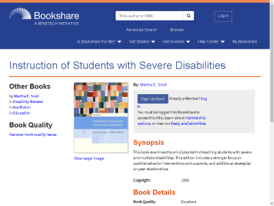 Thumbnail for Instruction of Students with Severe Disabilities resource