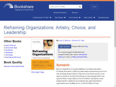 Thumbnail for Reframing Organizations: Artistry, Choice, and Leadership resource