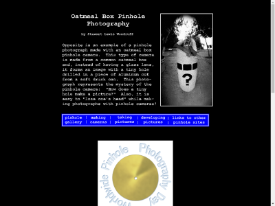 Thumbnail for Oatmeal Box Pinhole Photography by Stew Woodruff - How to Make and Take Pictures
With Pinhole Cameras Made from Oatmeal Boxes resource