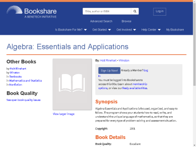 Thumbnail for Algebra: Essentials and Applications resource