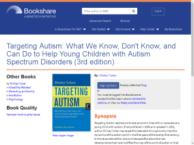 Thumbnail for Targeting Autism: What We Know, Don't Know, and Can Do to Help Young Children with Autism Spectrum Disorders (3rd edition) resource