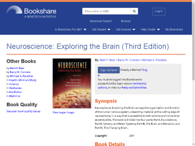 Thumbnail for Neuroscience: Exploring the Brain (Third Edition) resource