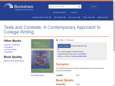 Thumbnail for Texts and Contexts: A Contemporary Approach to College Writing resource