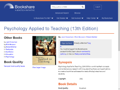 Thumbnail for Psychology Applied to Teaching (13th Edition) resource
