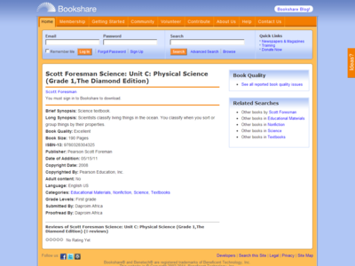 Thumbnail for Scott Foresman Science: Unit C: Physical Science (Grade 1,The Diamond Edition) resource