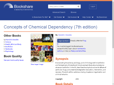 Thumbnail for Concepts of Chemical Dependency (7th edition) resource