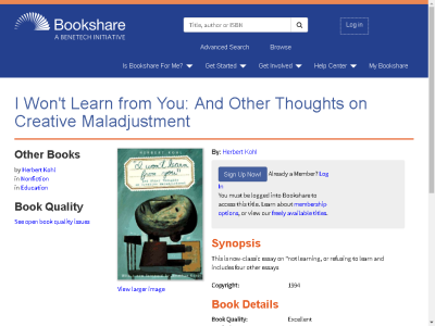 Thumbnail for I Won't Learn from You: And Other Thoughts on Creative Maladjustment resource
