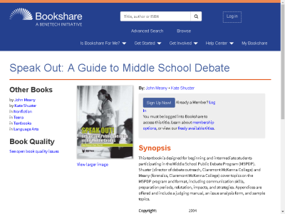 Thumbnail for Speak Out: A Guide to Middle School Debate resource