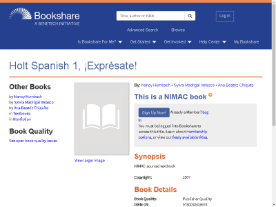 Thumbnail for Holt Spanish 1, ¡Exprésate! resource