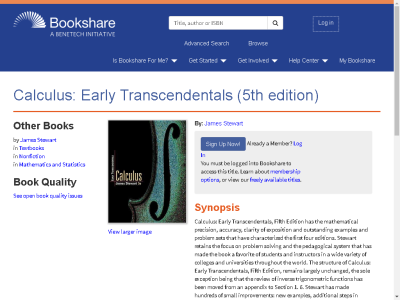 Thumbnail for Calculus: Early Transcendentals (5th edition) resource