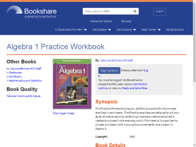 Thumbnail for Algebra 1 Practice Workbook resource