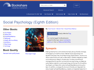 Thumbnail for Social Psychology (Eighth Edition) resource