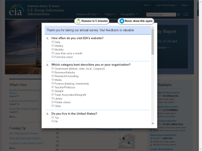 Thumbnail for Energy Information Administration: Official Energy Statistics from the U.S. Government resource