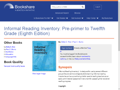 Thumbnail for Informal Reading Inventory: Pre-primer to Twelfth Grade (Eighth Edition) resource