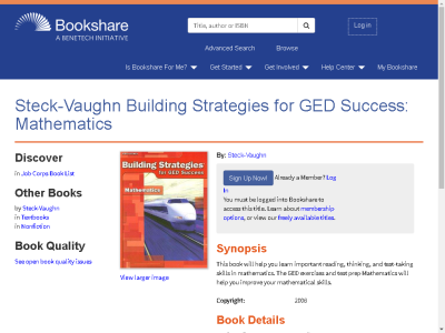 Thumbnail for Steck-Vaughn Building Strategies for GED Success: Mathematics resource