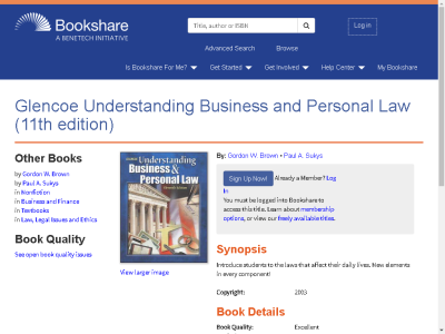 Thumbnail for Glencoe Understanding Business and Personal Law (11th edition) resource