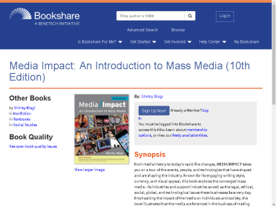 Thumbnail for Media Impact: An Introduction to Mass Media (10th Edition) resource