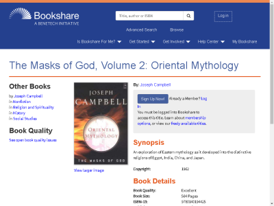 Thumbnail for The Masks of God, Volume 2: Oriental Mythology resource