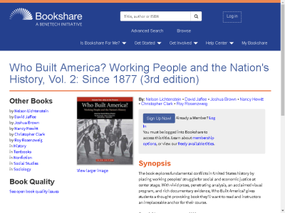 Thumbnail for Who Built America? Working People and the Nation's History, Vol. 2: Since 1877 (3rd edition) resource