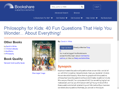 Thumbnail for Philosophy for Kids: 40 Fun Questions That Help You Wonder... About Everything! resource