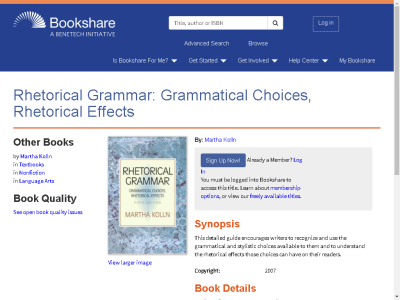 Thumbnail for Rhetorical Grammar: Grammatical Choices, Rhetorical Effects resource