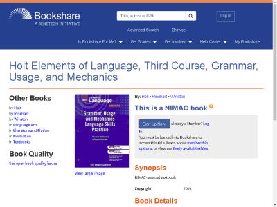 Thumbnail for Holt Elements of Language, Third Course, Grammar, Usage, and Mechanics resource