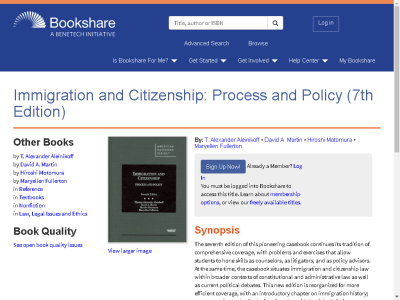 Thumbnail for Immigration and Citizenship: Process and Policy (7th Edition) resource