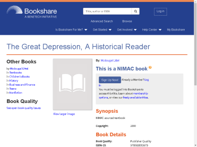 Thumbnail for The Great Depression, A Historical Reader resource