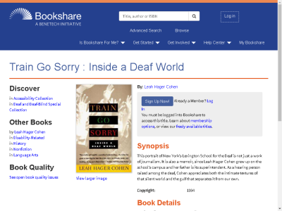 Thumbnail for Train Go Sorry : Inside a Deaf World resource