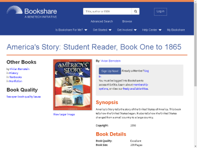 Thumbnail for America's Story: Student Reader, Book One to 1865 resource