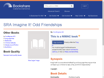Thumbnail for SRA Imagine It!, Odd Friendships resource